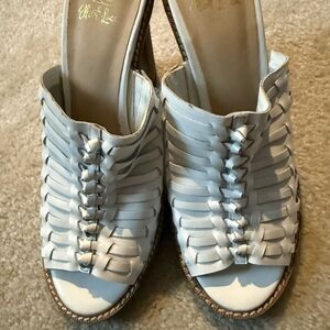 Elliott Lucca White Woven Slide Mules